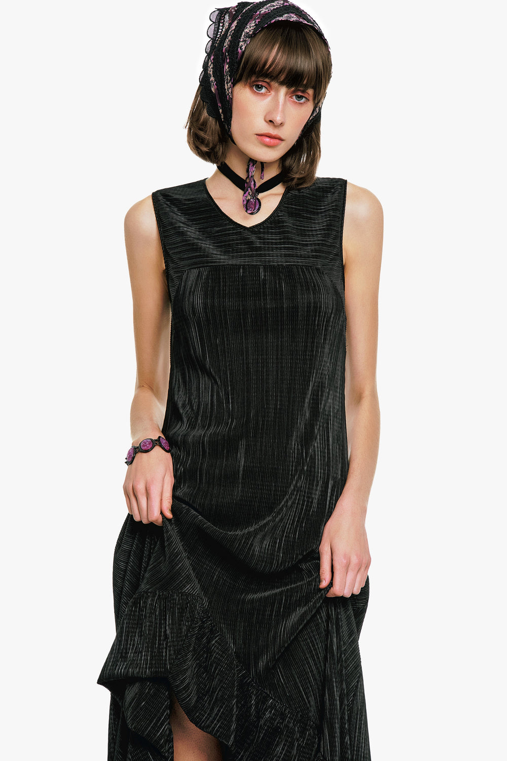 Plissé Hi-Low Dress - Anna Sui Discount