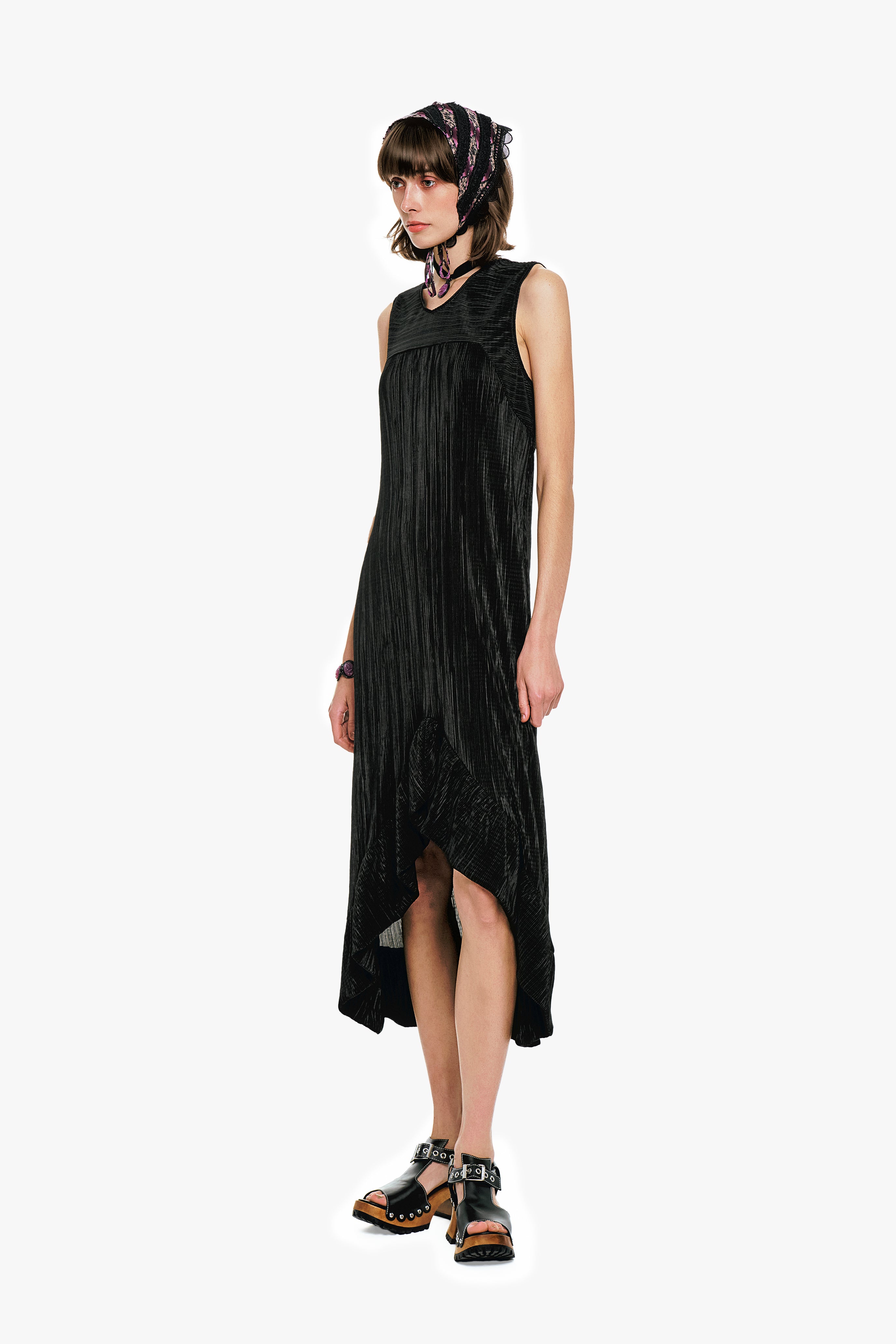 Plissé Hi-Low Dress - Anna Sui Discount