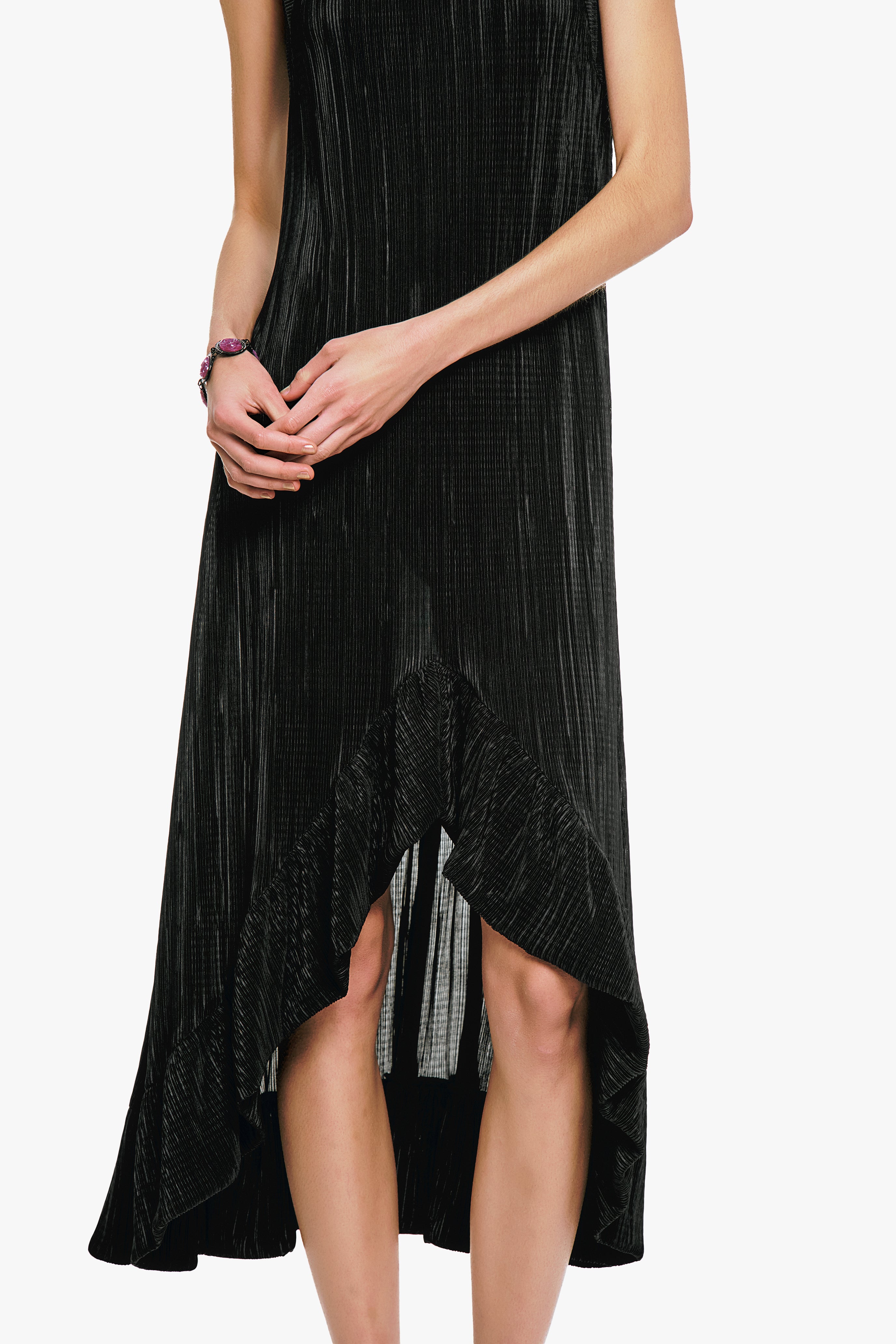 Plissé Hi-Low Dress - Anna Sui Discount