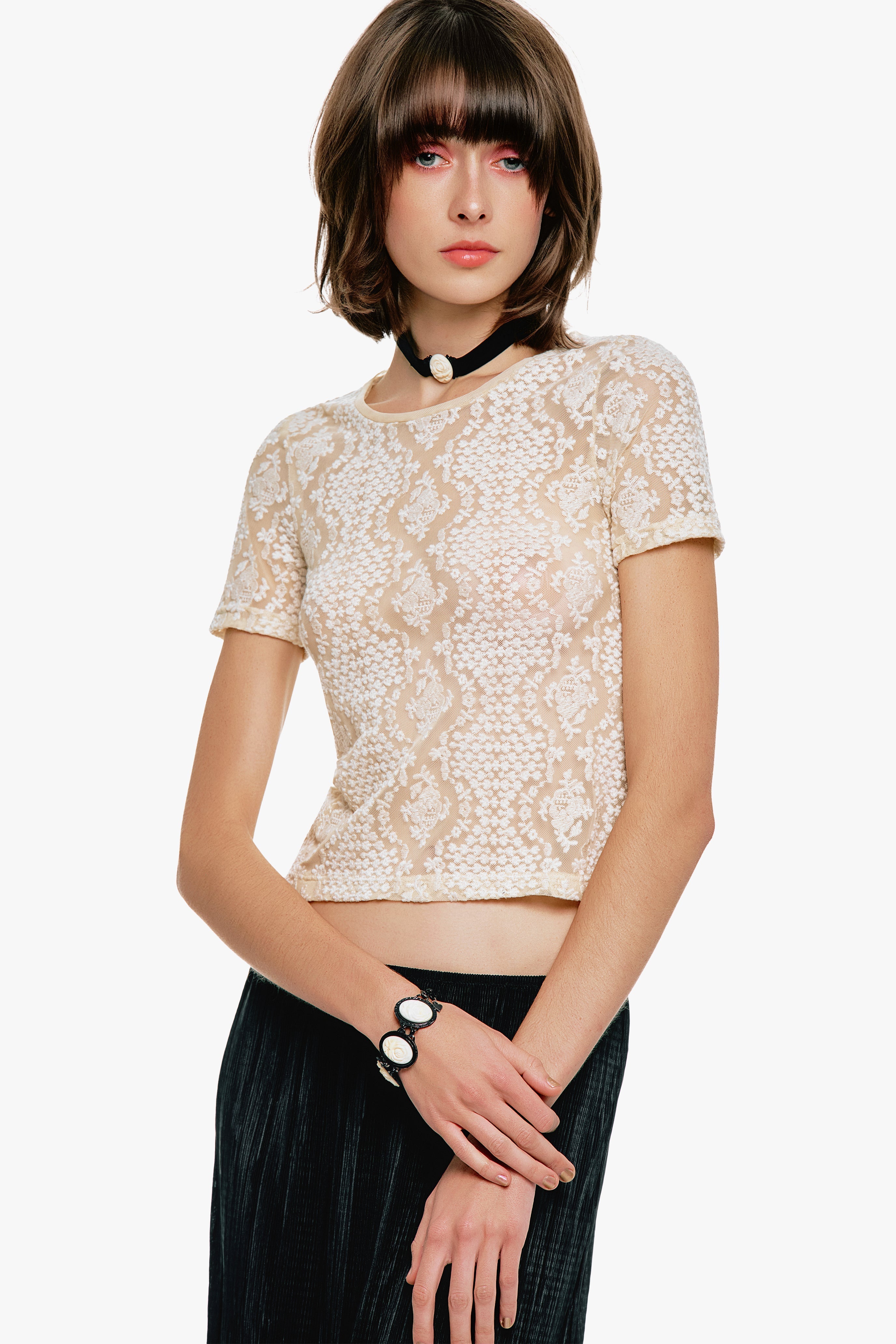 Victorian Lace T-Shirt - Anna Sui US