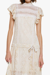 Victorian Lace Combo Drop Waist Dress - Anna Sui US