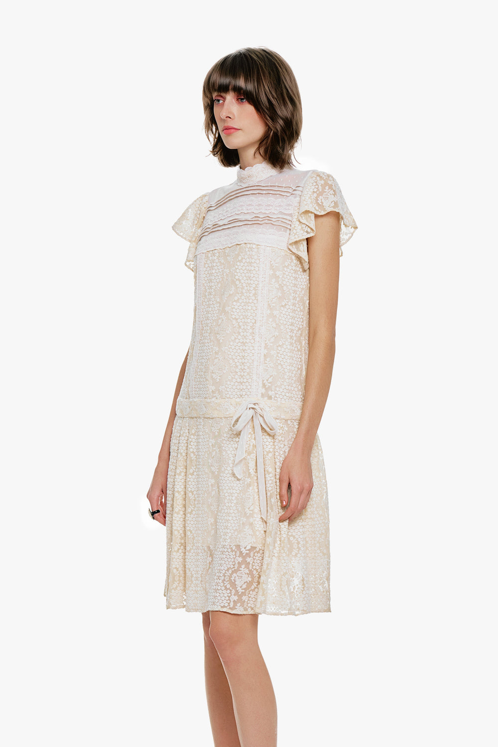 Victorian Lace Combo Drop Waist Dress - Anna Sui US