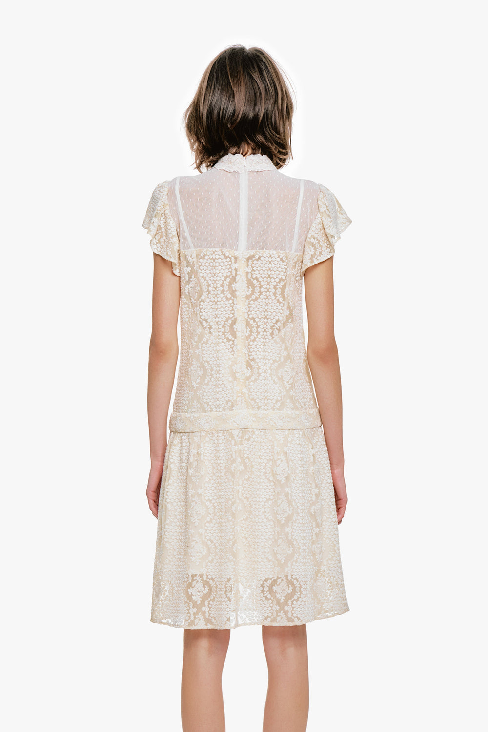 Victorian Lace Combo Drop Waist Dress - Anna Sui US