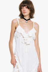 Floral Ruffle Stretch Lace Handkerchief Dress - Anna Sui Discount