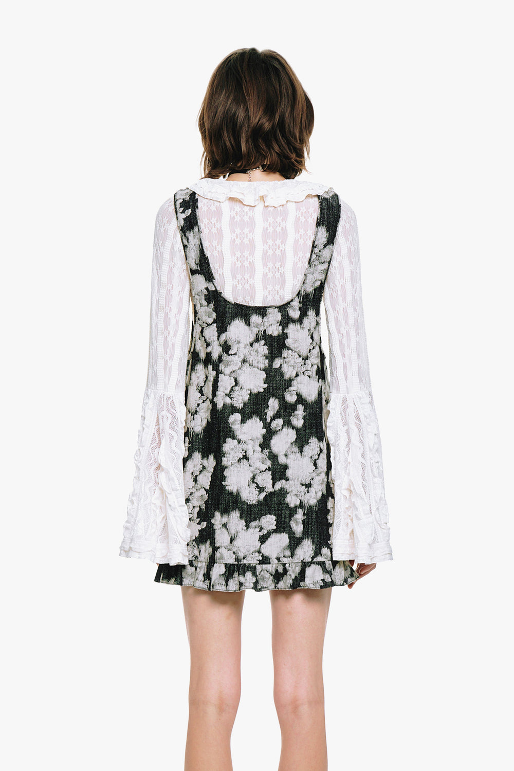 Rose Illusion Denim Ruffle Jumper - Anna Sui US