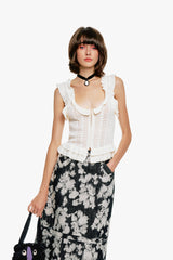 Victorian Pointelle Knitwear Camisole - Cream - Anna Sui US