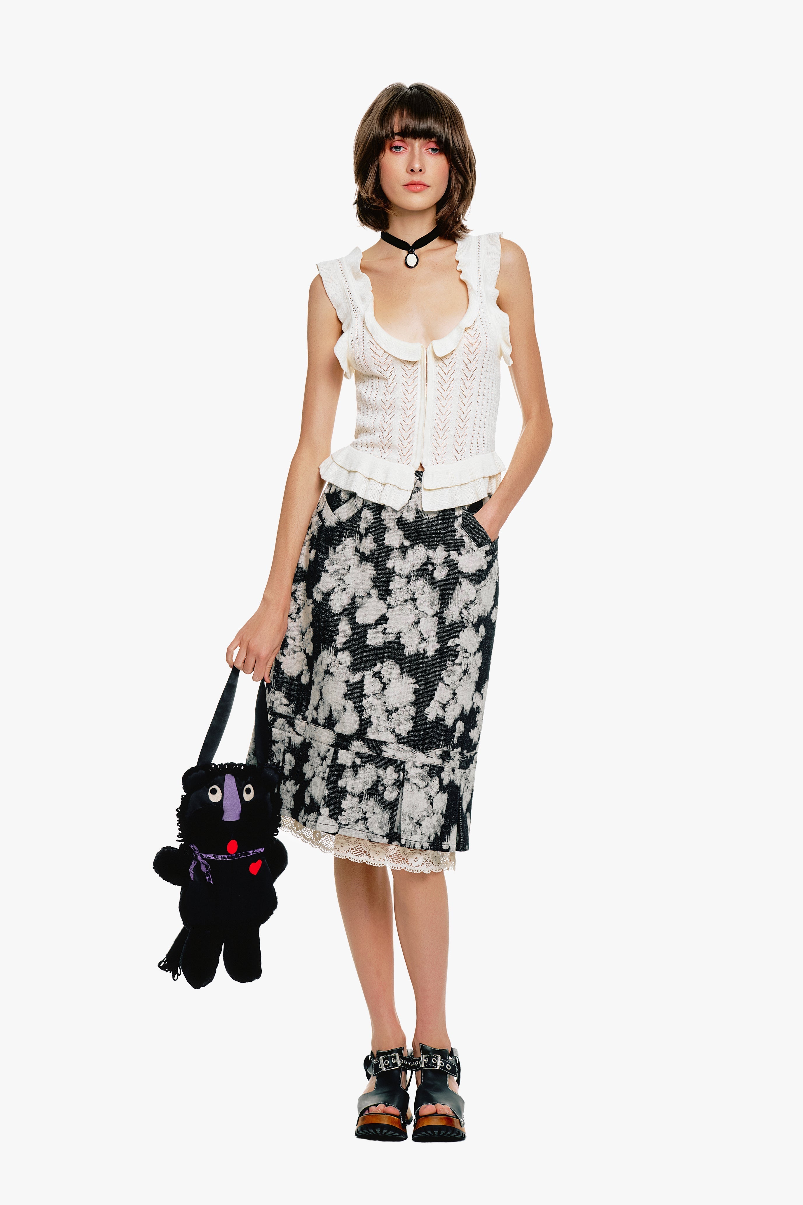 Victorian Pointelle Knitwear Camisole - Cream - Anna Sui US