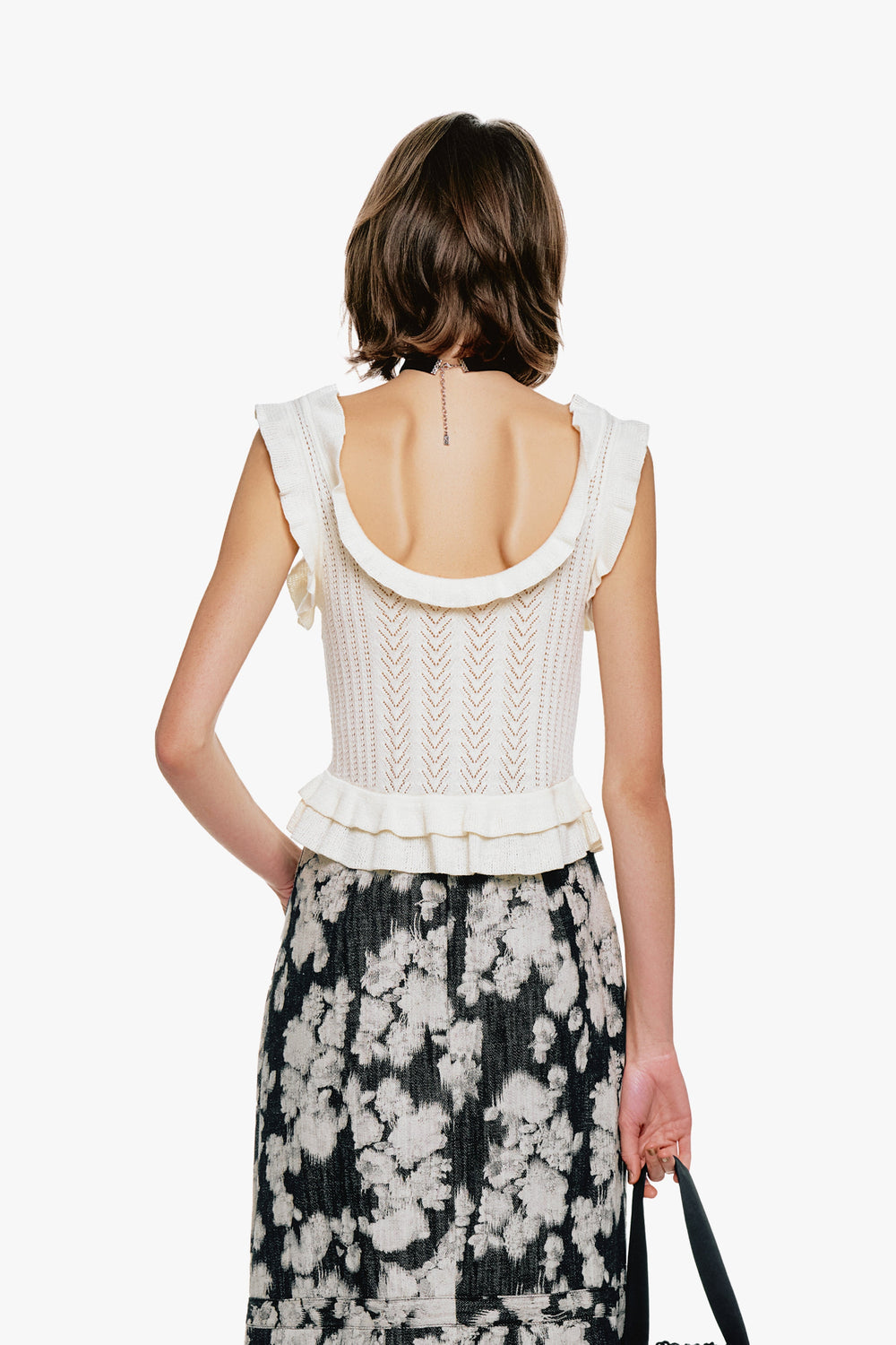 Victorian Pointelle Knitwear Camisole - Cream - Anna Sui US