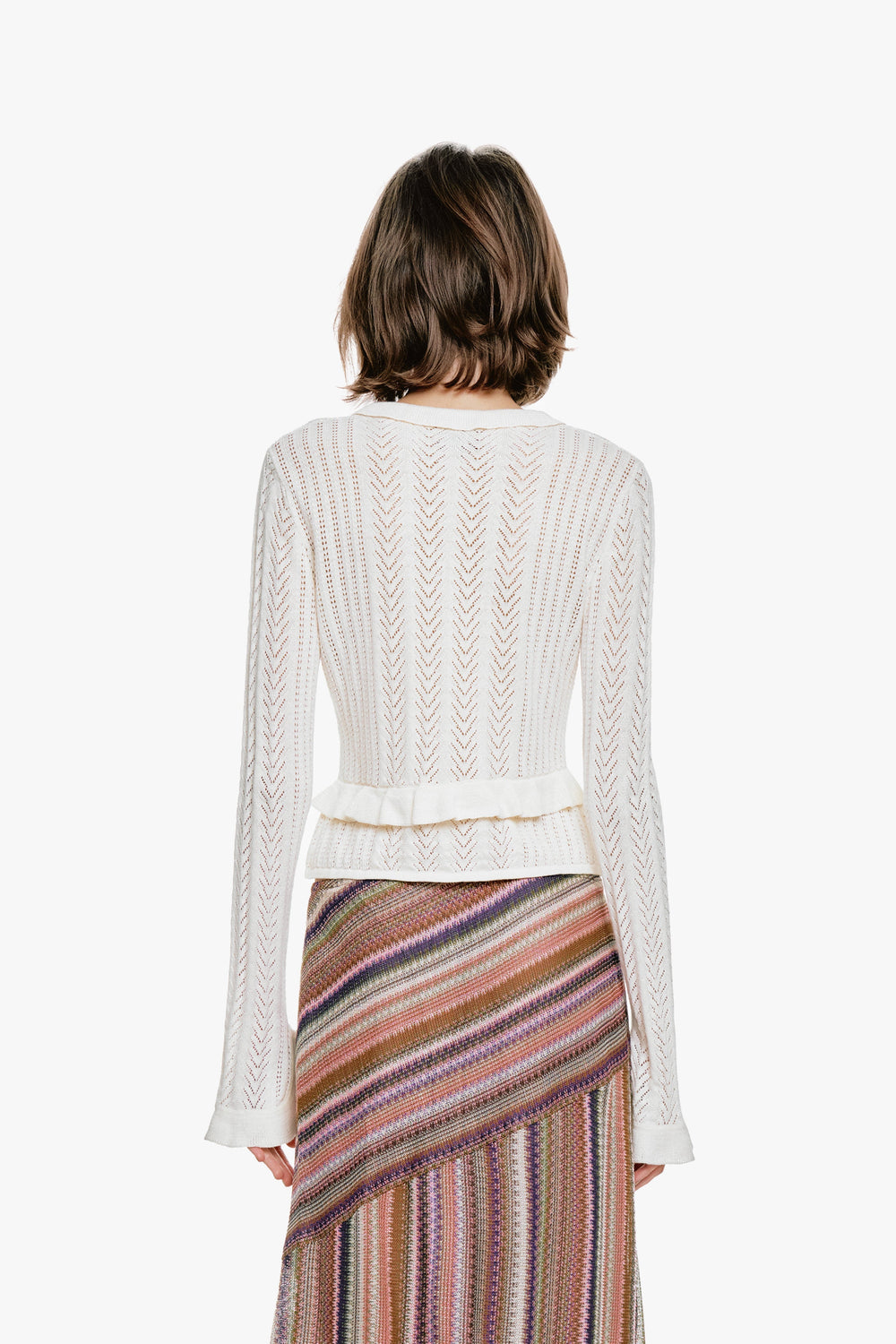 Victorian Pointelle Knitwear Cardigan - Cream - Anna Sui Discount