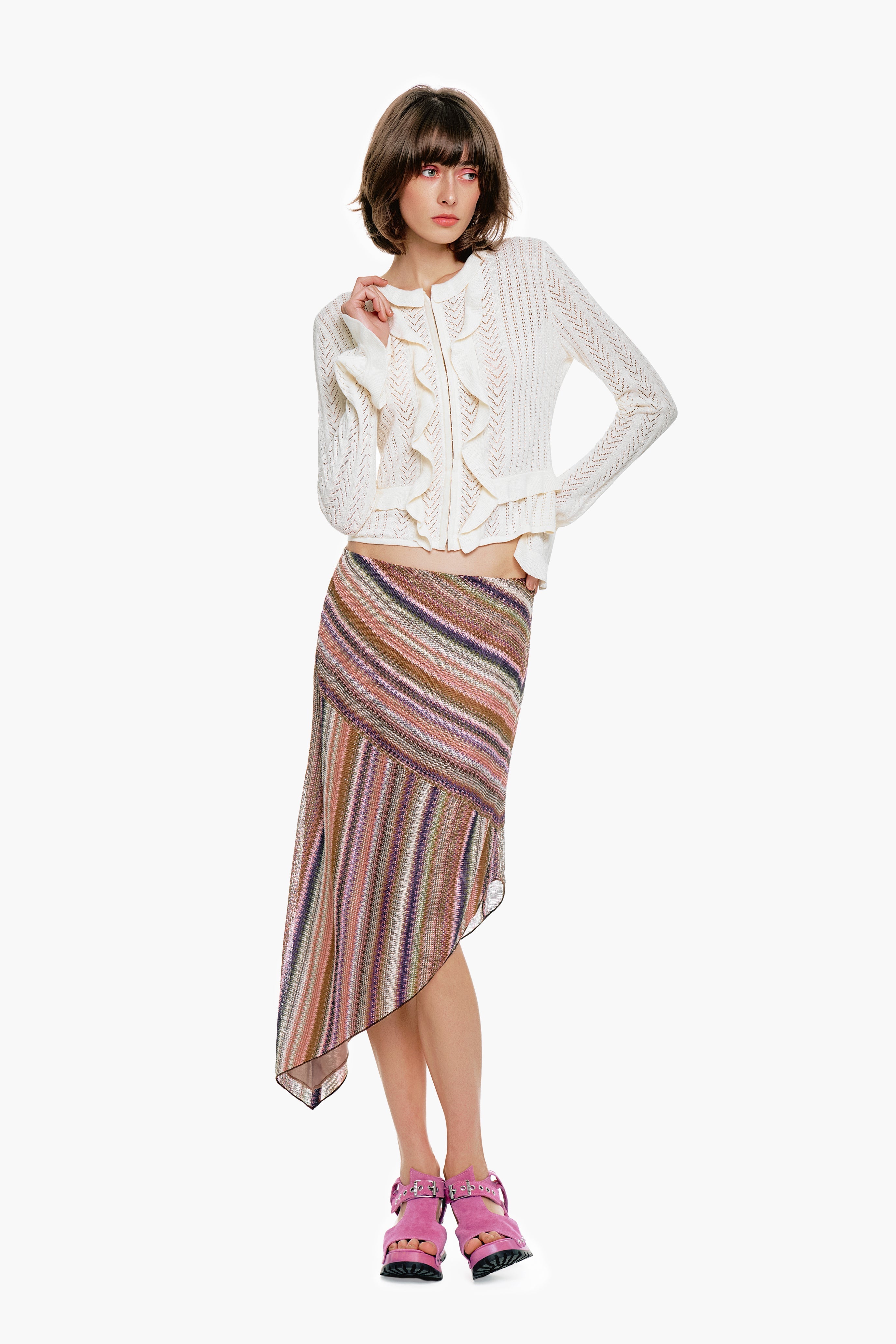Victorian Pointelle Knitwear Cardigan - Cream - Anna Sui Discount