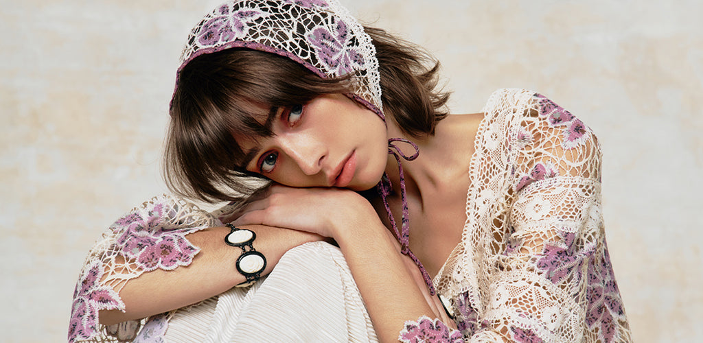 Medallion Floral Lace Headscarf - Anna Sui Discount