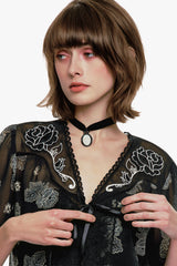 Rose Drop Choker Necklace - Ivory - Anna Sui Discount