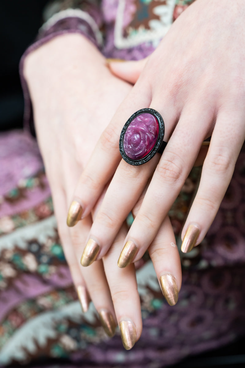Carved Rose Ring - Dusty Rose - Anna Sui Outlet