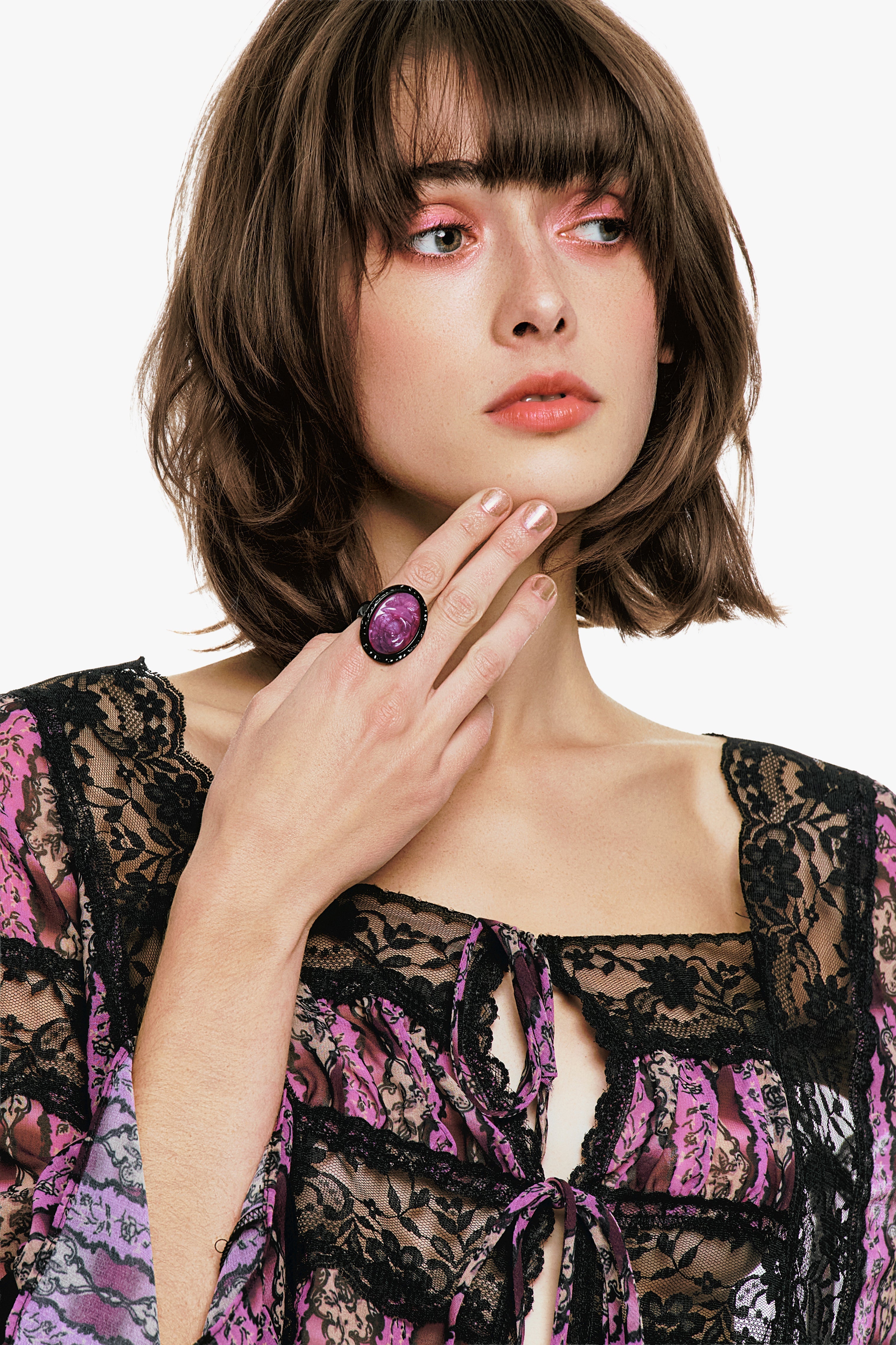 Carved Rose Ring - Dusty Rose - Anna Sui Outlet