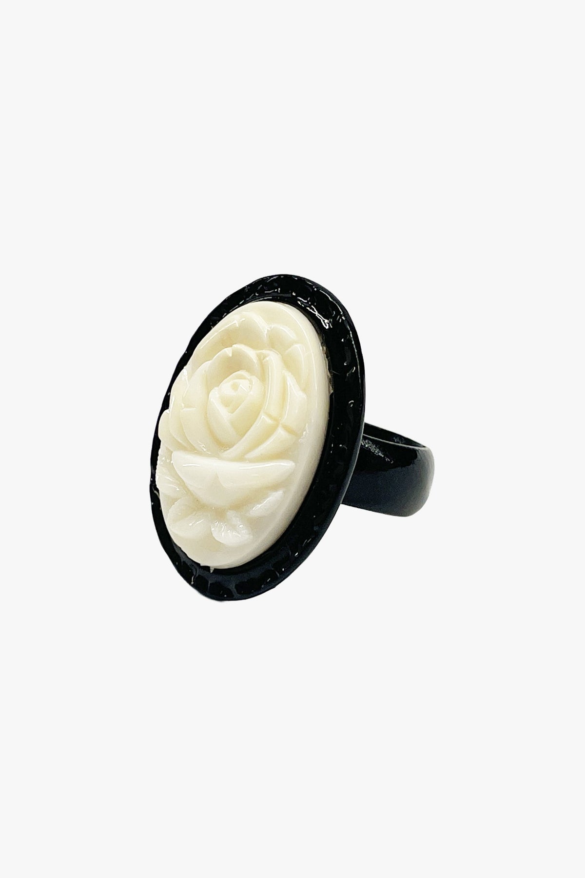 Carved Rose Ring - Ivory - Anna Sui Online