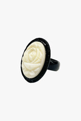 Carved Rose Ring - Ivory - Anna Sui Online