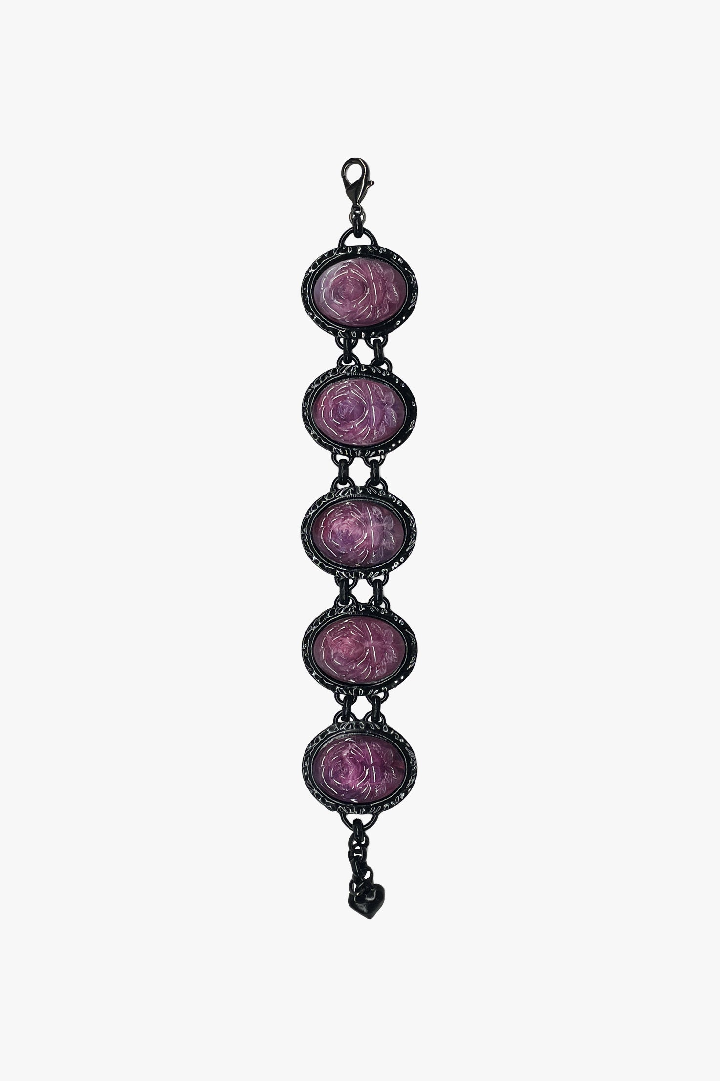 Carved Rose Black Bracelet - Dusty Rose - Anna Sui Online