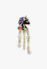 Moonlit Unicorn Earrings- Black and Ivory - Anna Sui Online