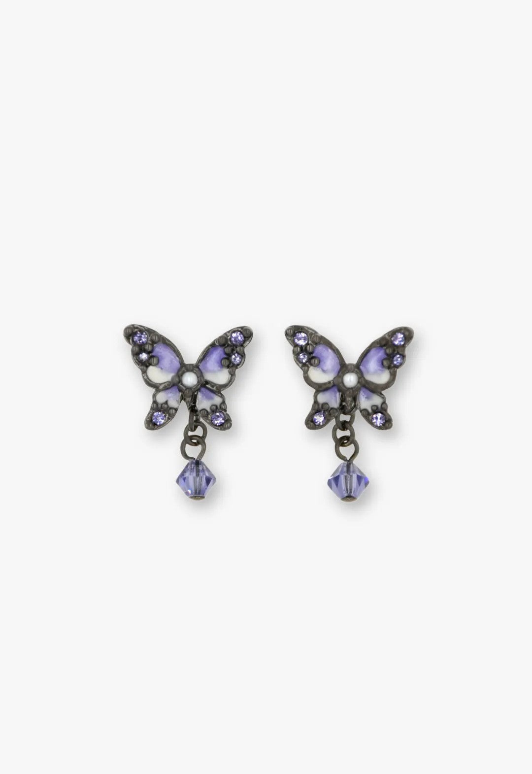 Shining Butterfly Earrings - Purple Gunmetal - Anna Sui US