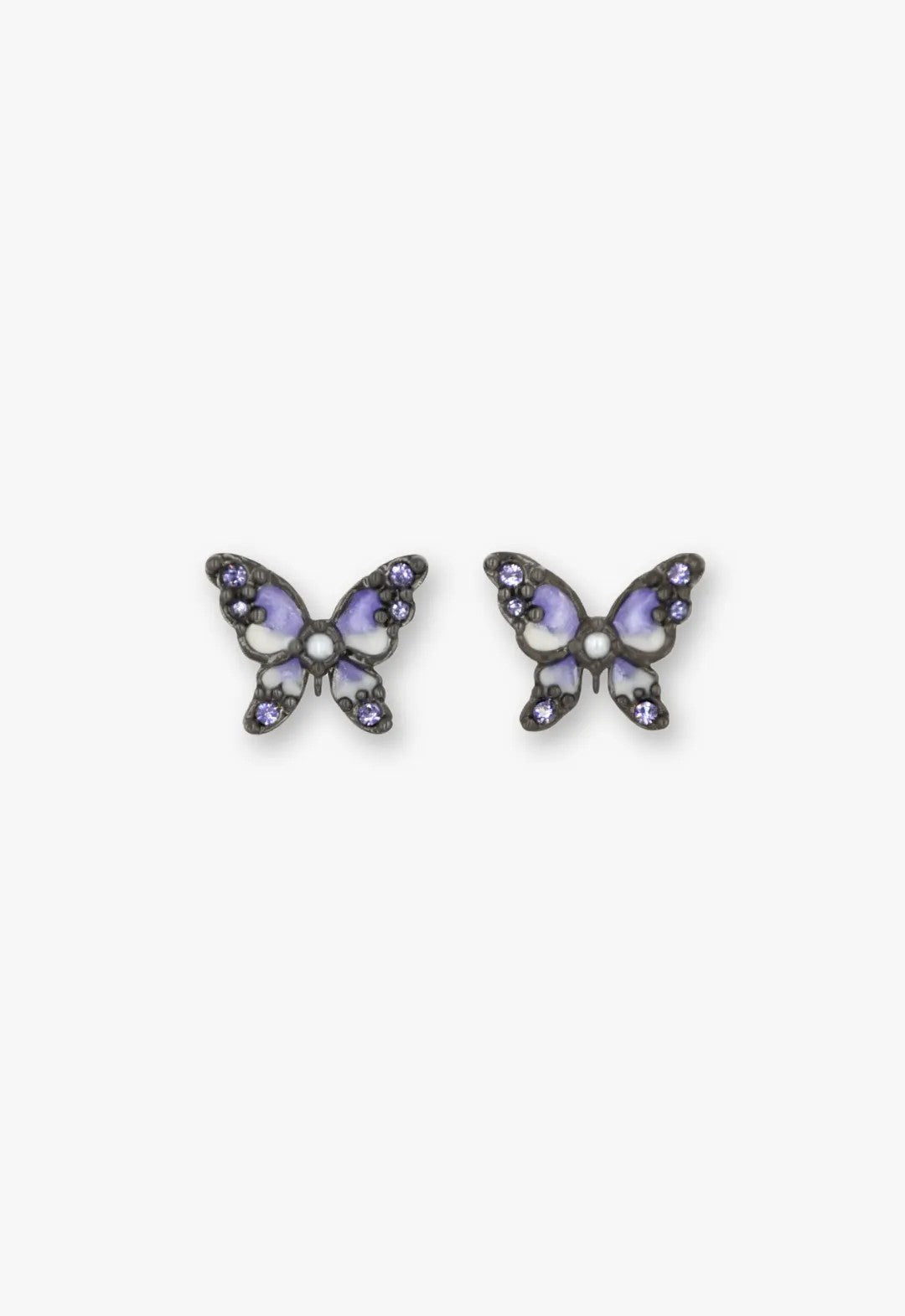 Shining Butterfly Earrings - Purple Gunmetal - Anna Sui US