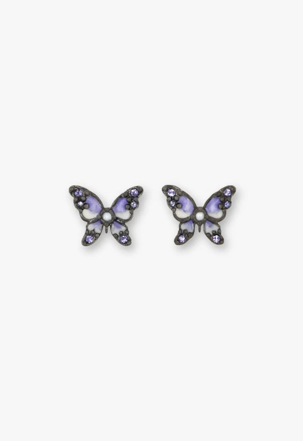 Shining Butterfly Earrings - Purple Gunmetal - Anna Sui US