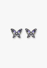Shining Butterfly Earrings - Purple Gunmetal - Anna Sui US