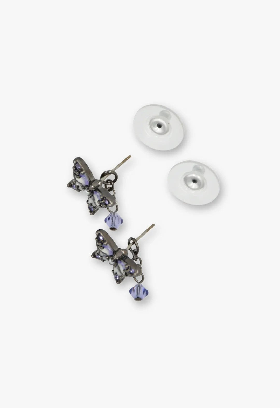 Shining Butterfly Earrings - Purple Gunmetal - Anna Sui US