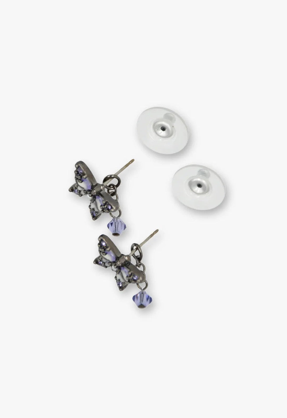 Shining Butterfly Earrings - Purple Gunmetal - Anna Sui US