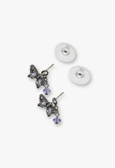 Shining Butterfly Earrings - Purple Gunmetal - Anna Sui US