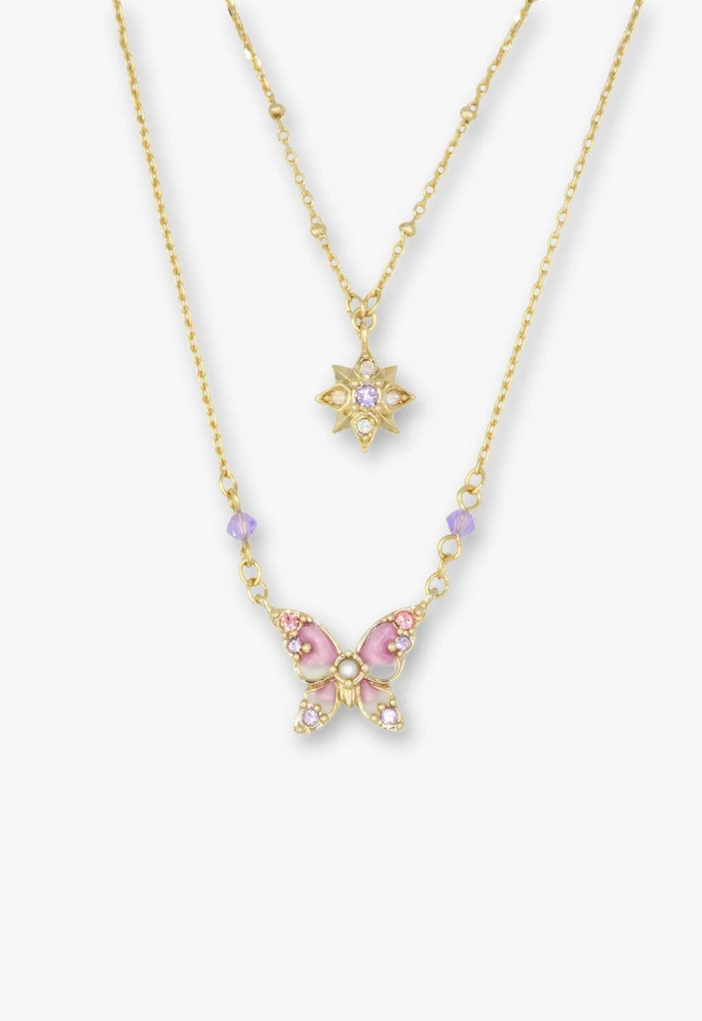 Shining Butterfly Necklace - Pink Gold - Anna Sui Sale