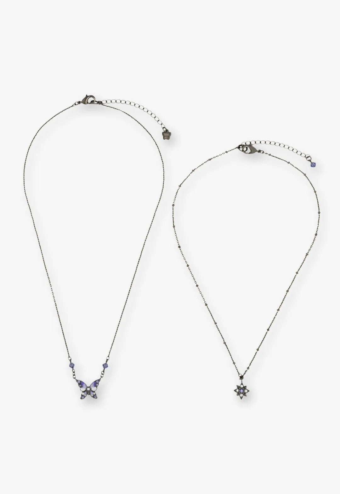 Shining Butterfly Necklace - Purple Gunmetal - Anna Sui Outlet