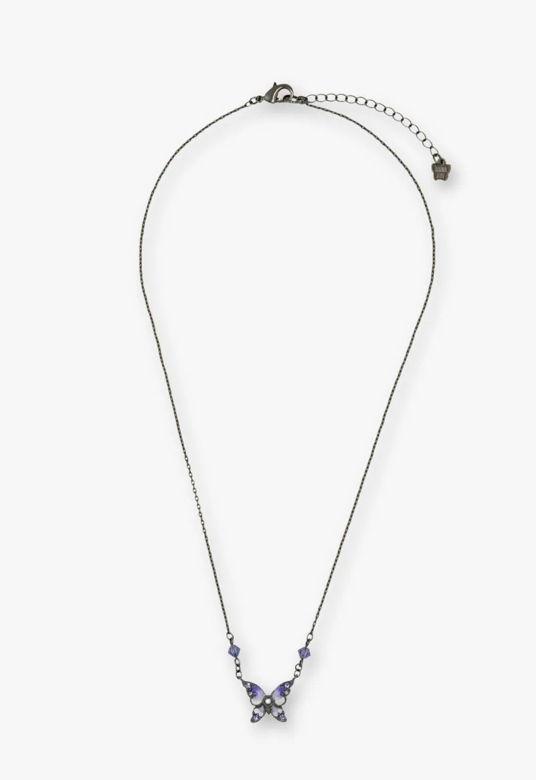 Shining Butterfly Necklace - Purple Gunmetal - Anna Sui Outlet