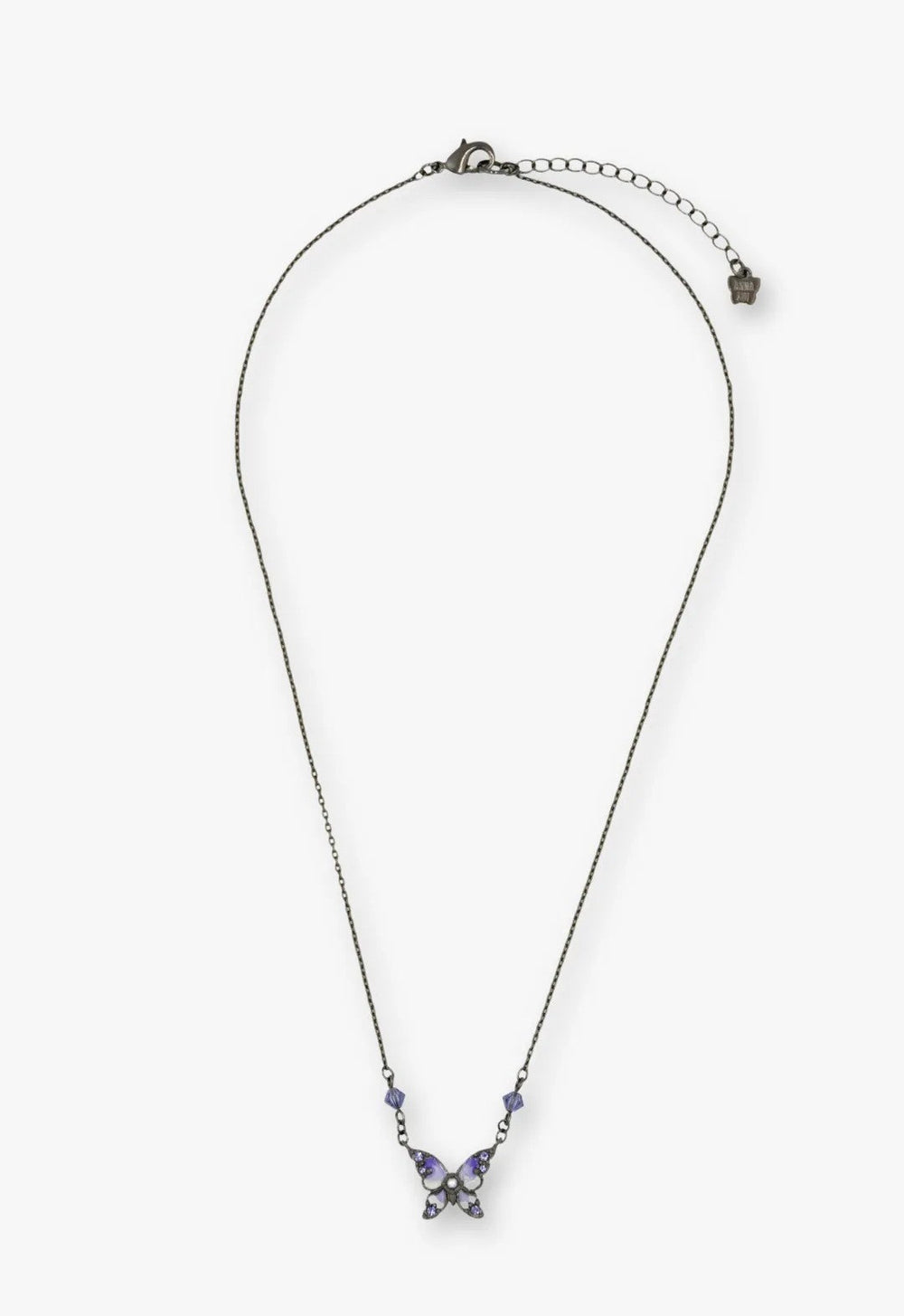 Shining Butterfly Necklace - Purple Gunmetal - Anna Sui Outlet