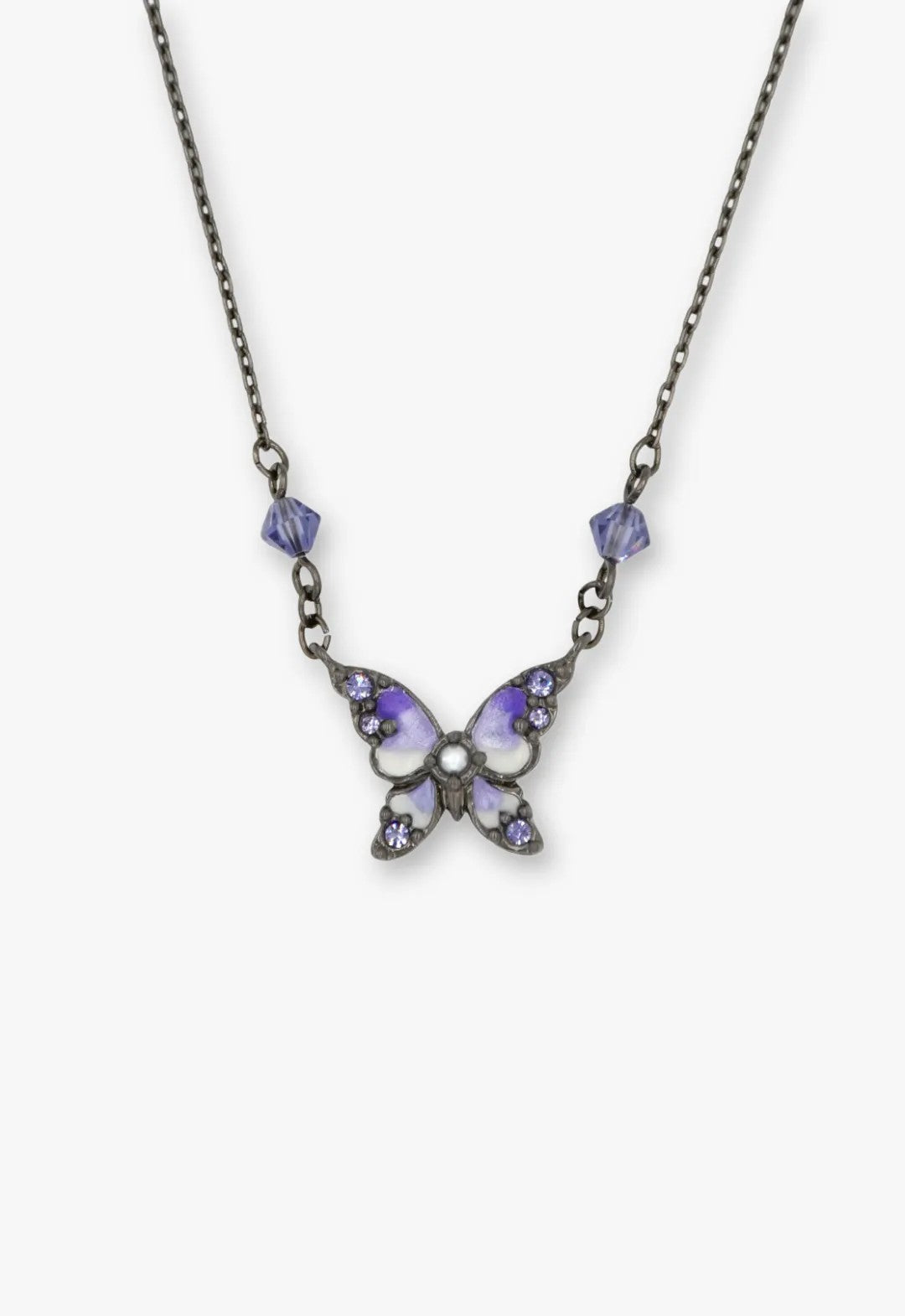 Shining Butterfly Necklace - Purple Gunmetal - Anna Sui Outlet