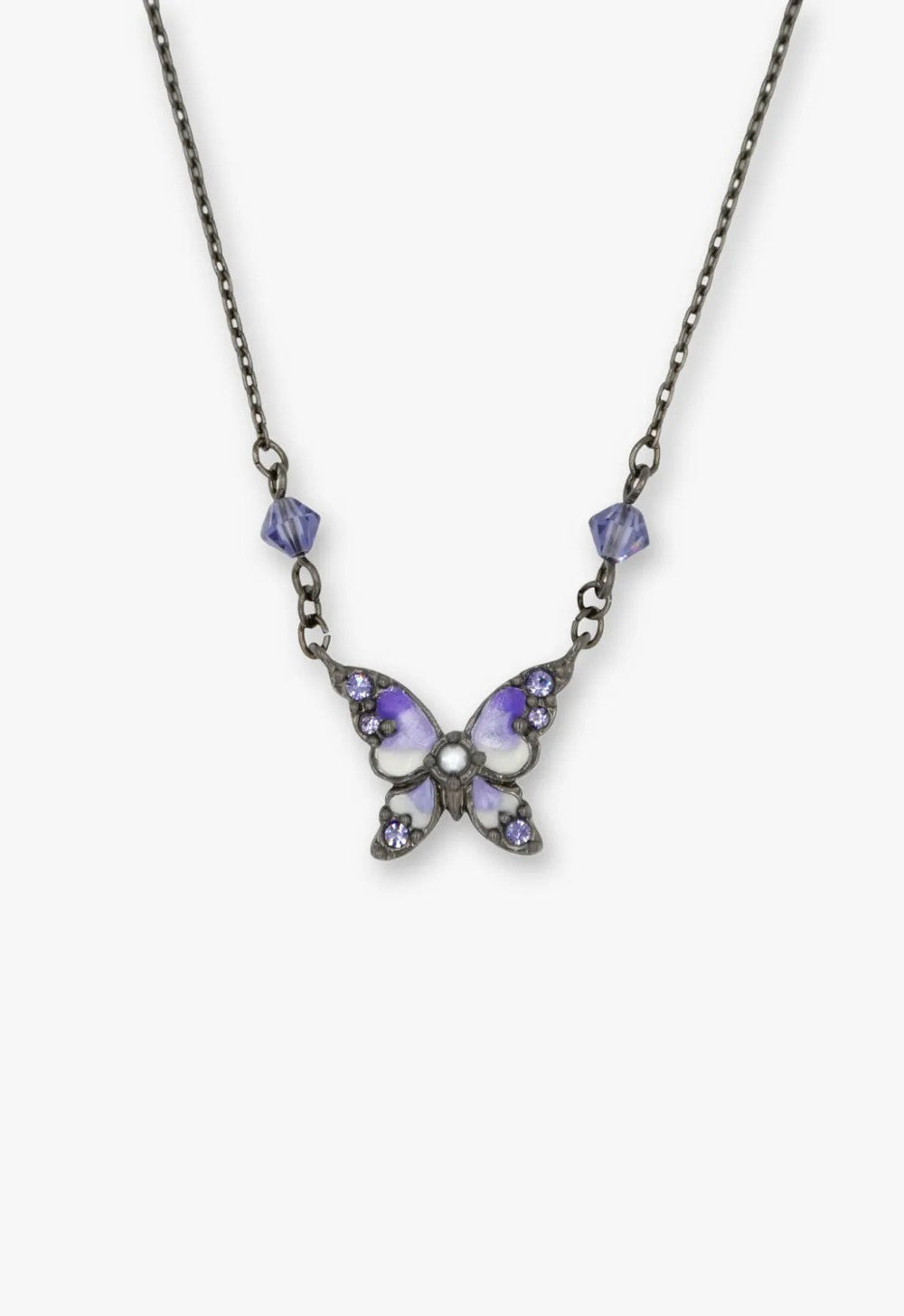 Shining Butterfly Necklace - Purple Gunmetal - Anna Sui Outlet