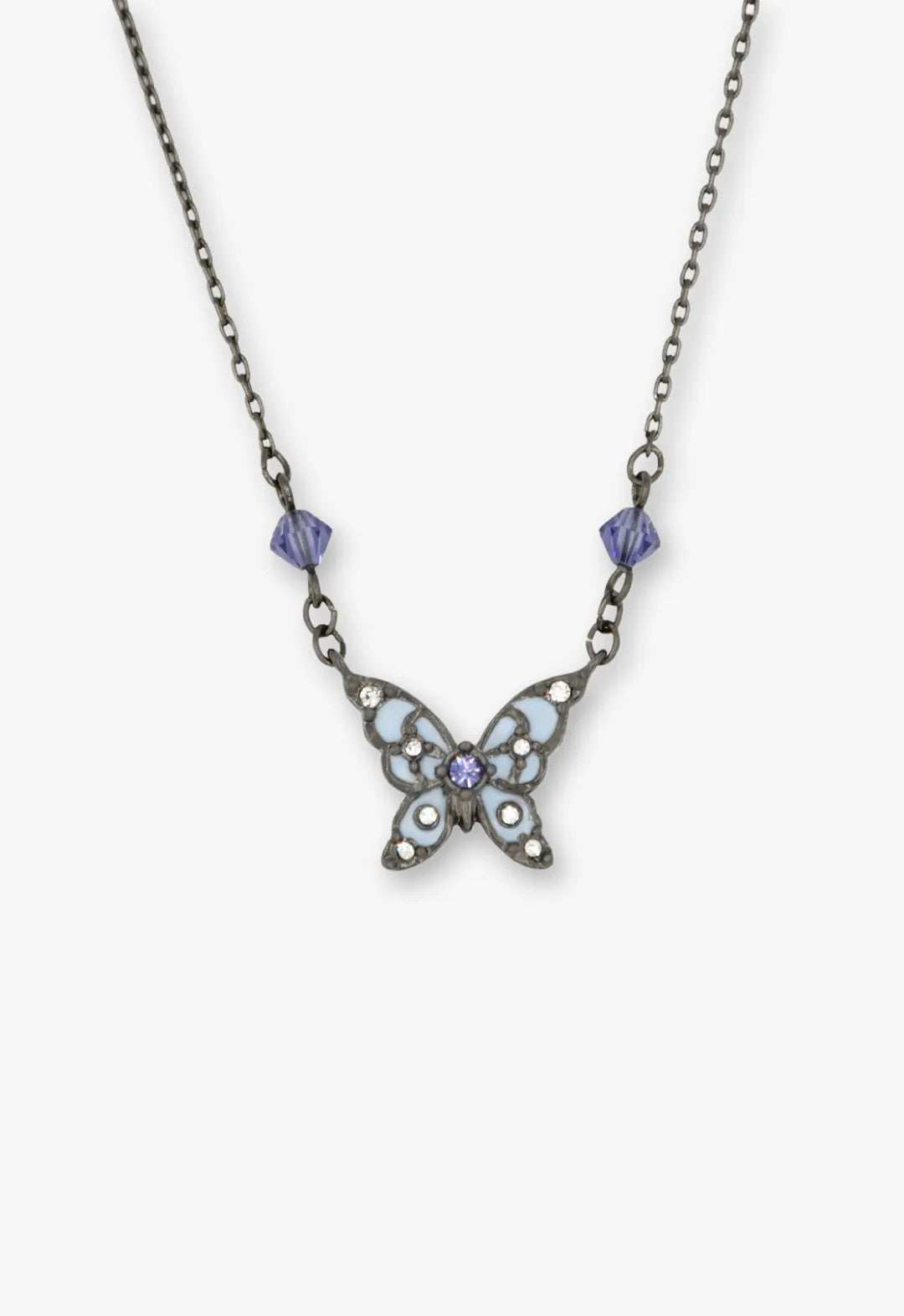 Shining Butterfly Necklace - Purple Gunmetal - Anna Sui Outlet
