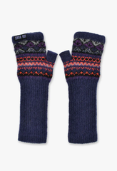 Anna Sui Fair Isle Fingerless Gloves- Purple - Anna Sui Online