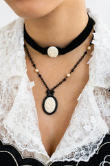 Carved Rose Victorian Necklace & Choker Set – Ivory - Anna Sui Online