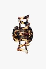 Jumbo Golden Tortoise Shell Hair Jaw - Anna Sui Outlet