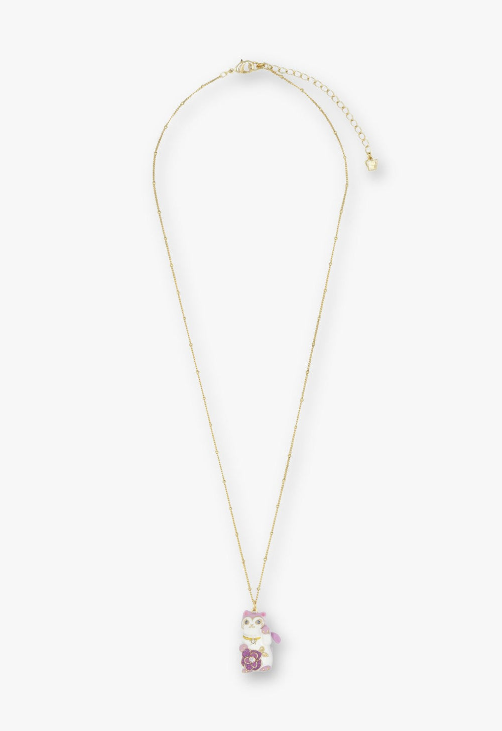 Lucky Cat Flower Necklace- Gold - Anna Sui Sale