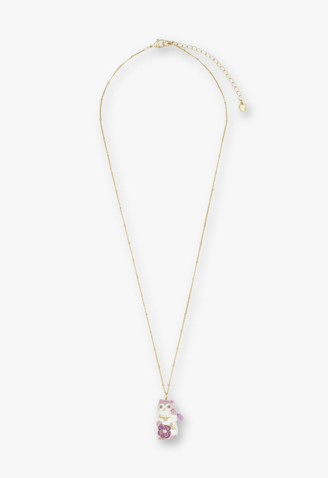 Lucky Cat Flower Necklace- Gold - Anna Sui Sale