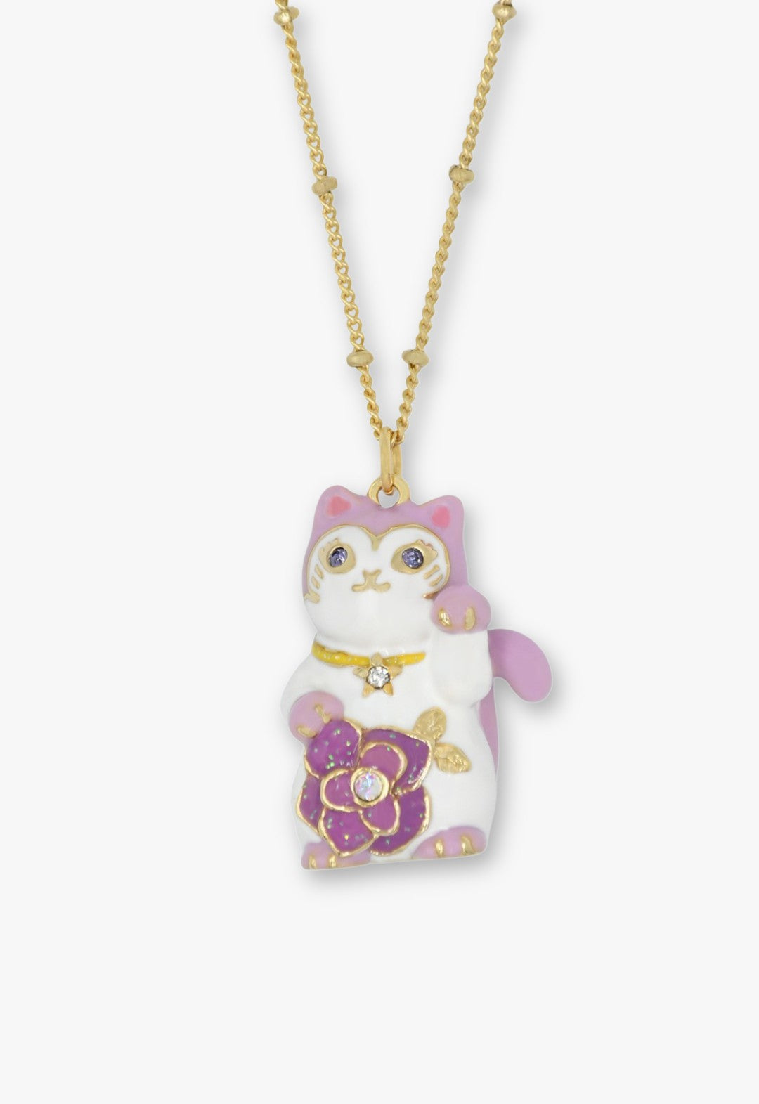 Lucky Cat Flower Necklace- Gold - Anna Sui Sale
