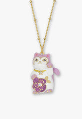 Lucky Cat Flower Necklace- Gold - Anna Sui Sale