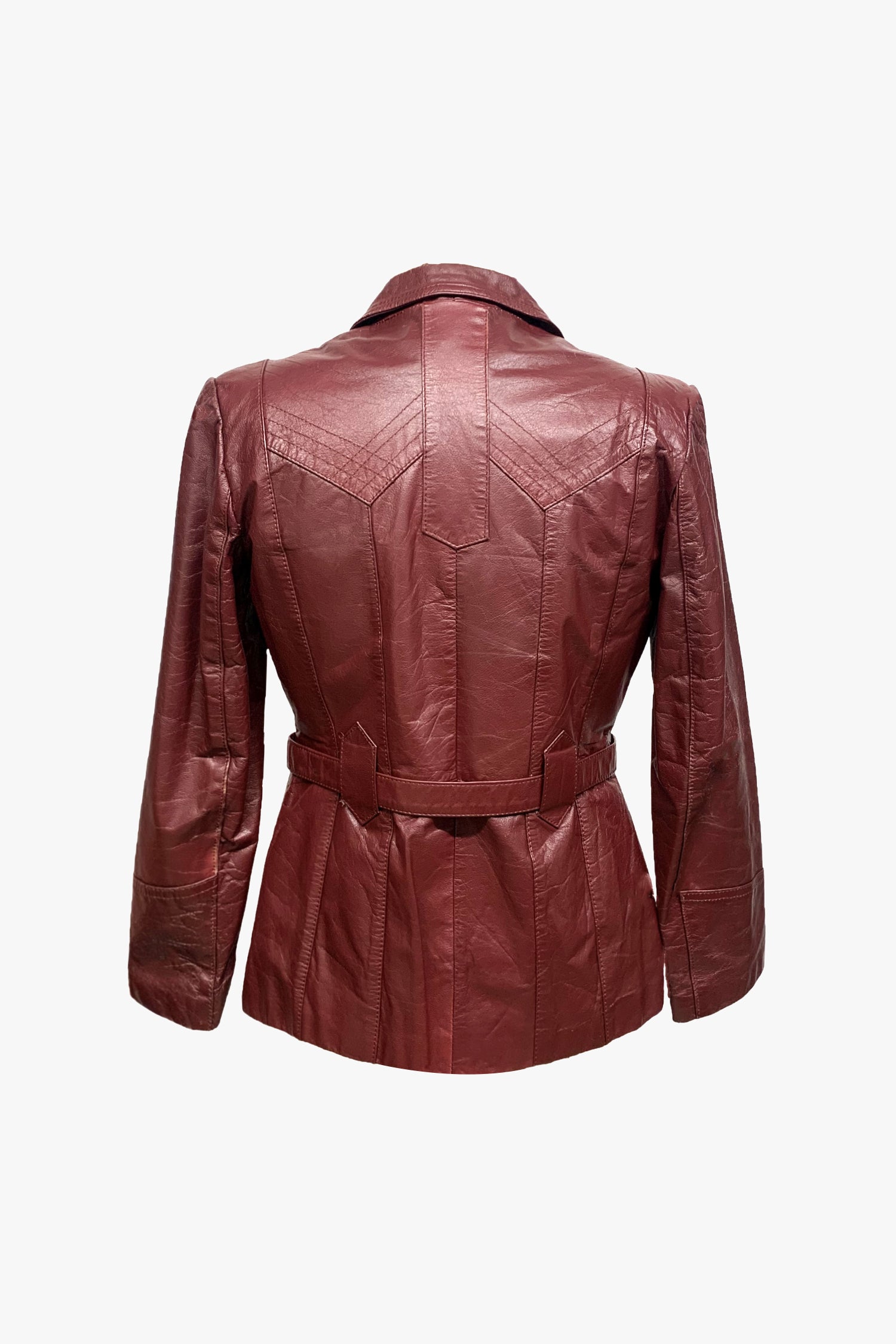 Vintage Leather Belted Coat with Removable Lining - Anna Sui US