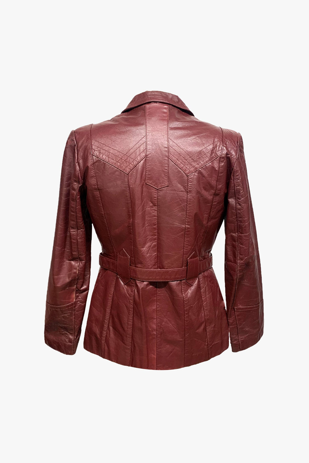 Vintage Leather Belted Coat with Removable Lining - Anna Sui US