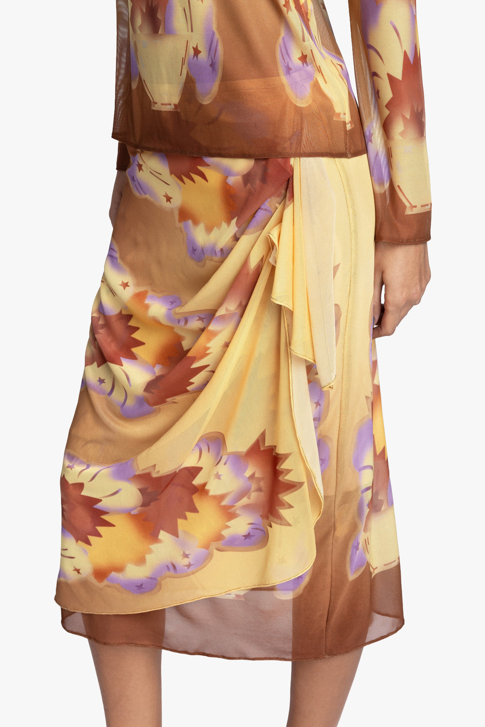 Sunburst Mesh Sarong Skirt - Anna Sui Outlet