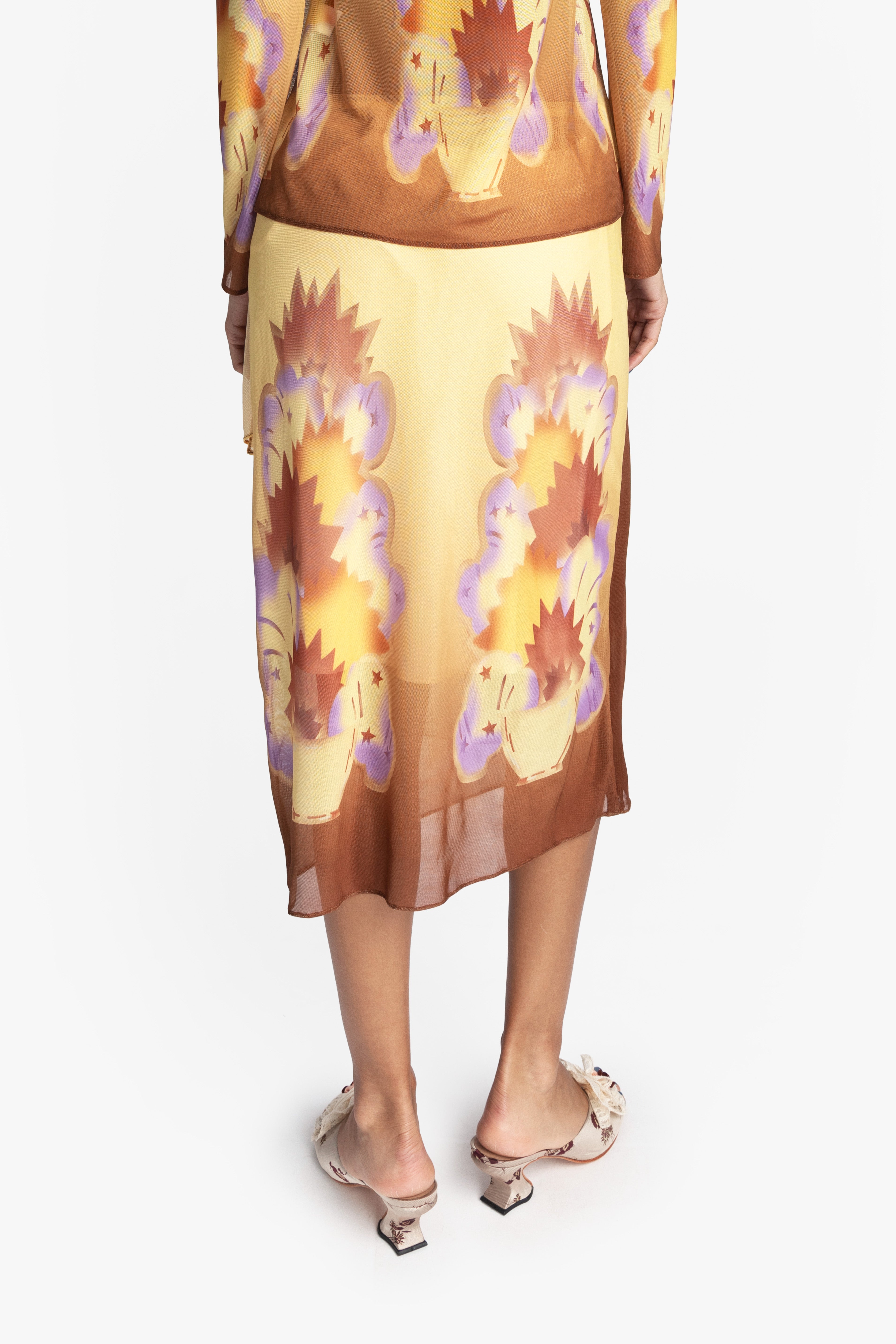 Sunburst Mesh Sarong Skirt - Anna Sui Outlet