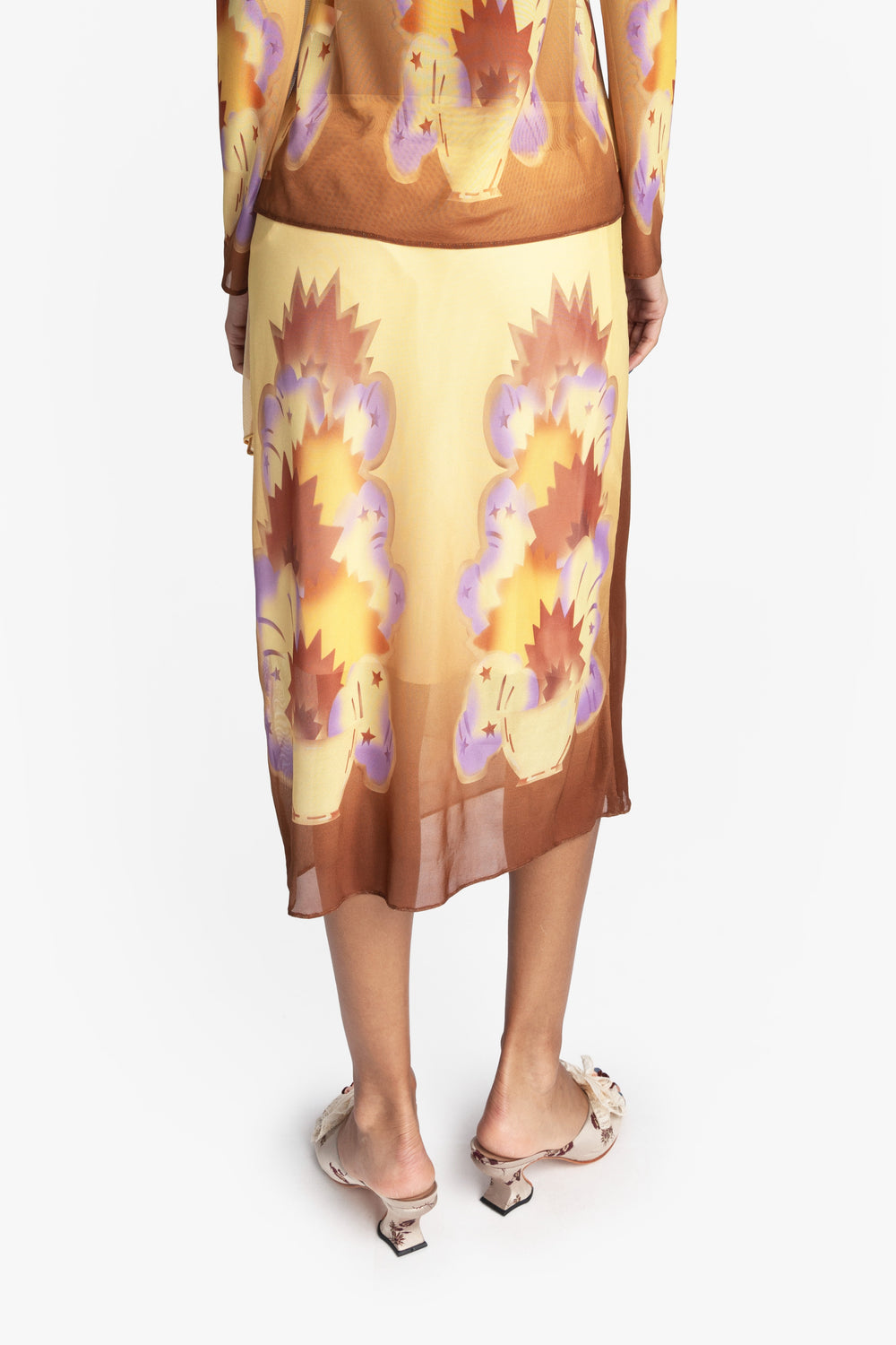 Sunburst Mesh Sarong Skirt - Anna Sui Outlet