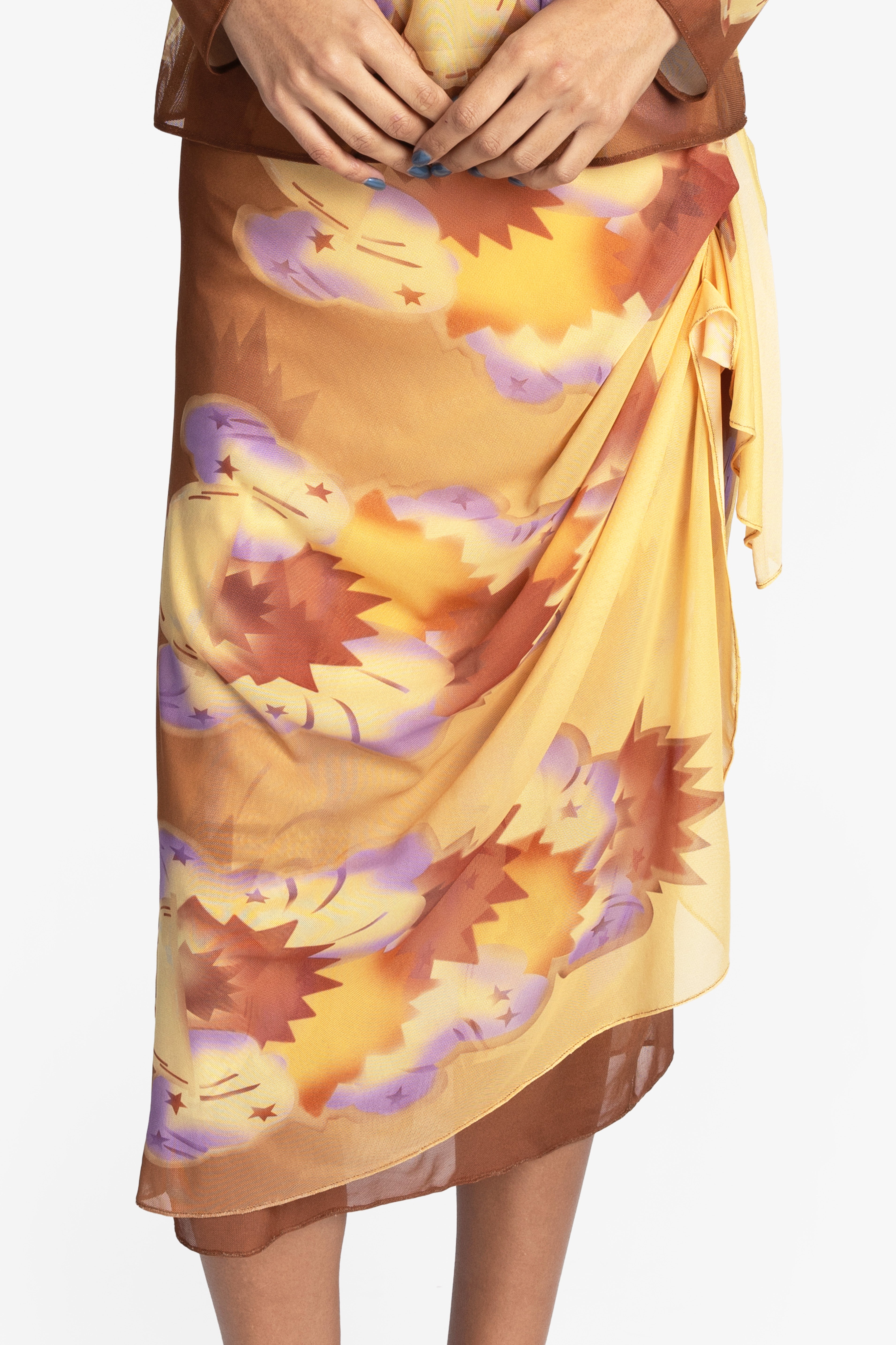 Sunburst Mesh Sarong Skirt - Anna Sui Outlet