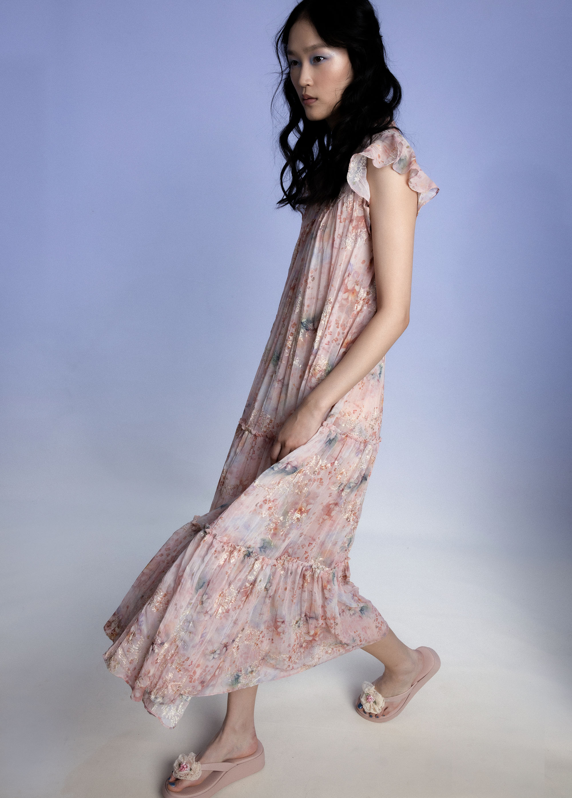 Oasis Blooms Tiered Maxi Dress - Anna Sui Sale